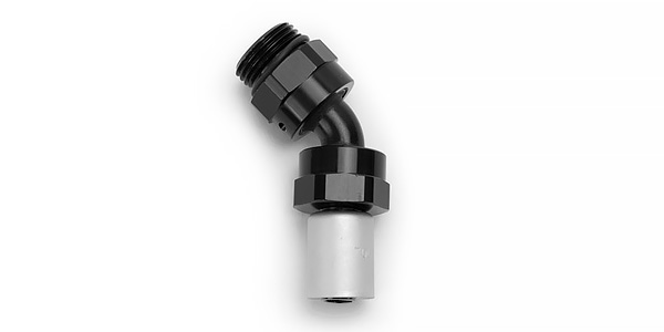 Crimp-On 45° Radius Port Hose End O-Ring Boss by Russell Performance Products