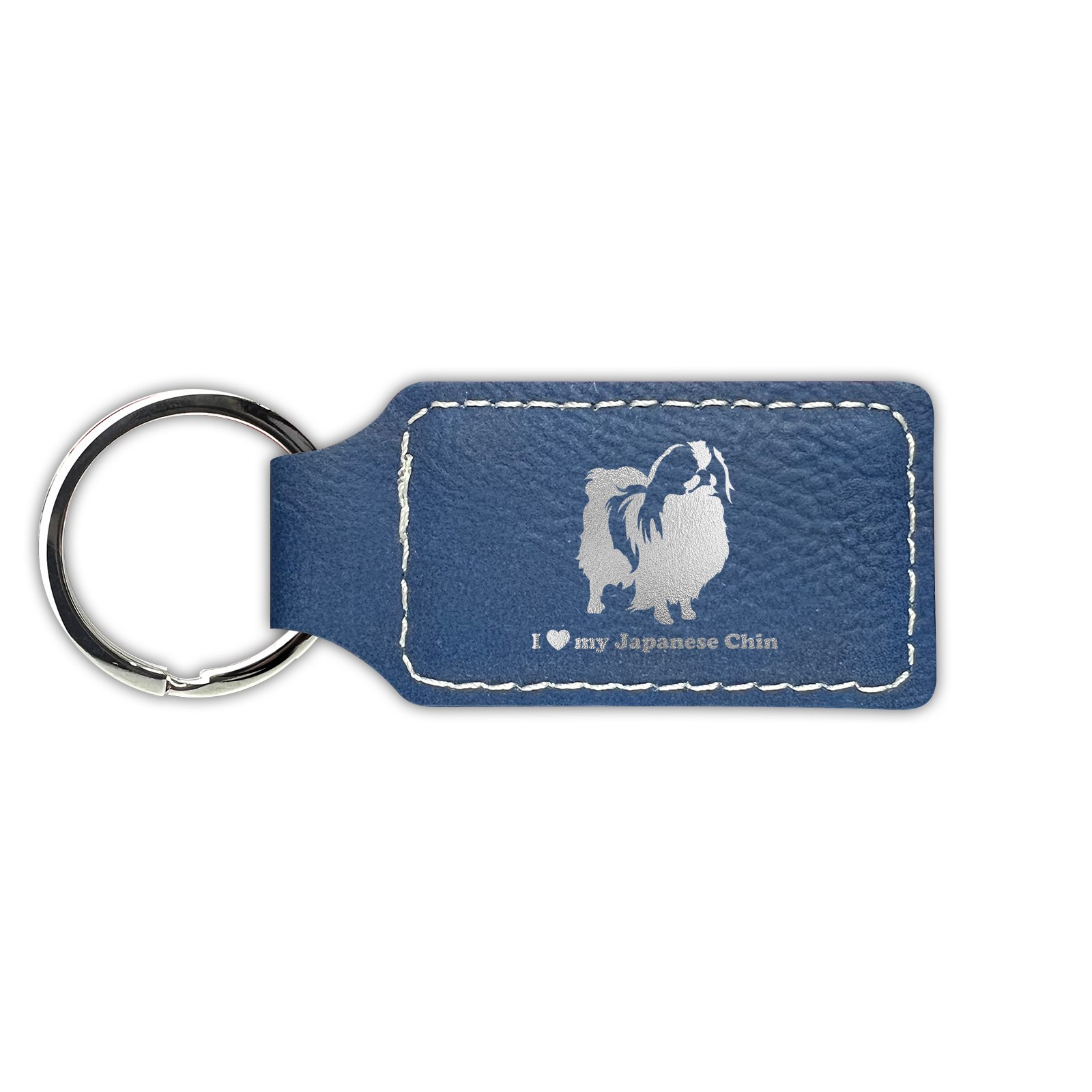 I Love My Japanese Chin Keychain Leatherette - Laser Engraved - Key Chain - - Picture 16 of 16