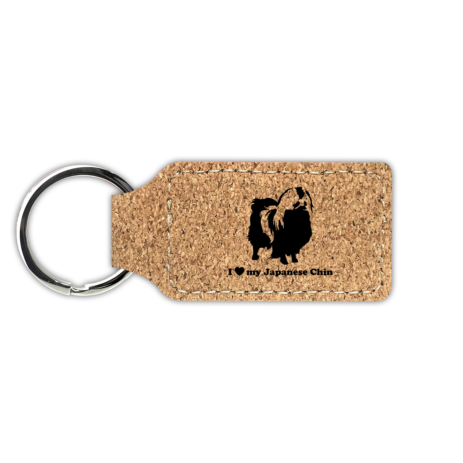 I Love My Japanese Chin Keychain Leatherette - Laser Engraved - Key Chain - - Picture 13 of 16