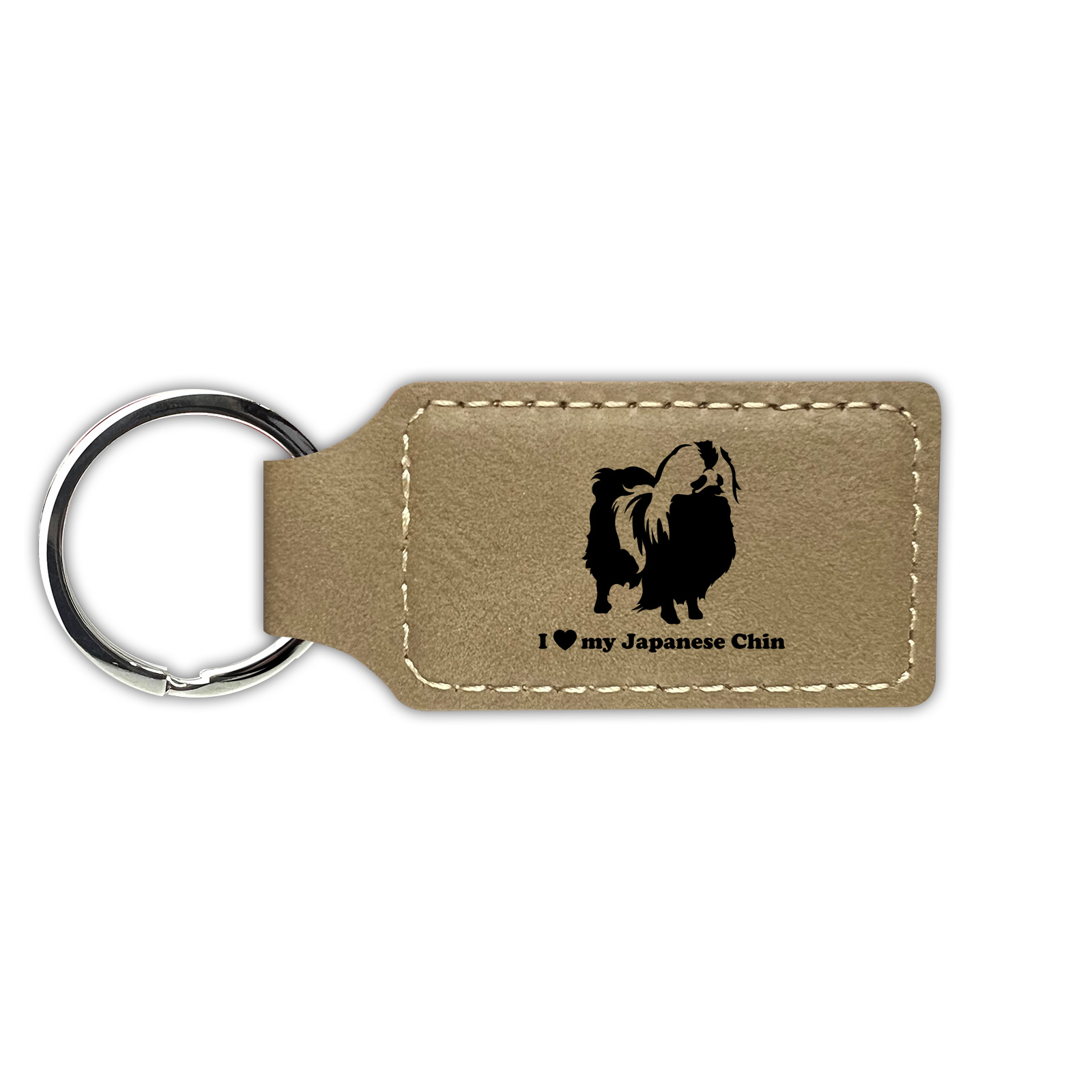 I Love My Japanese Chin Keychain Leatherette - Laser Engraved - Key Chain - - Picture 9 of 16