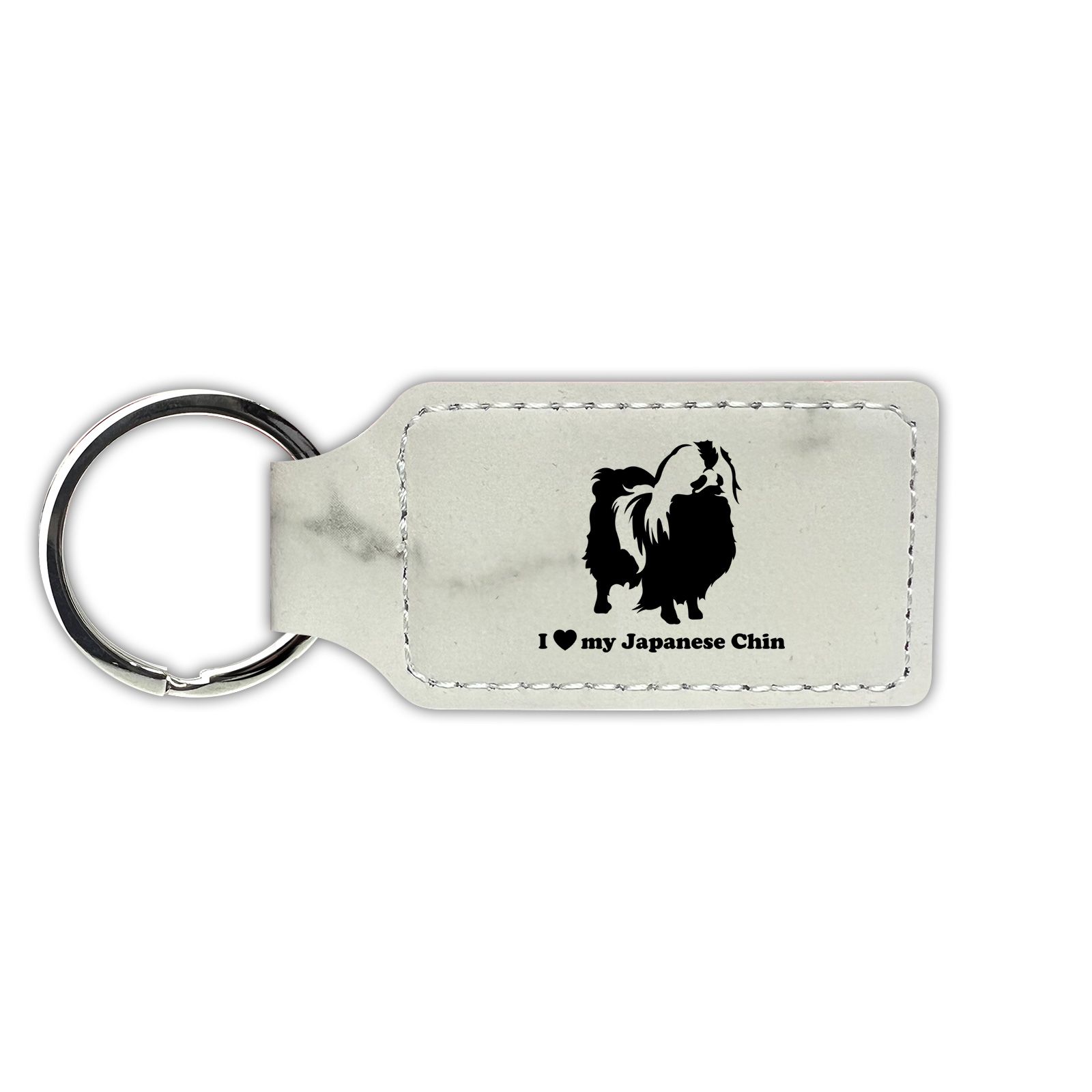I Love My Japanese Chin Keychain Leatherette - Laser Engraved - Key Chain - - Picture 14 of 16