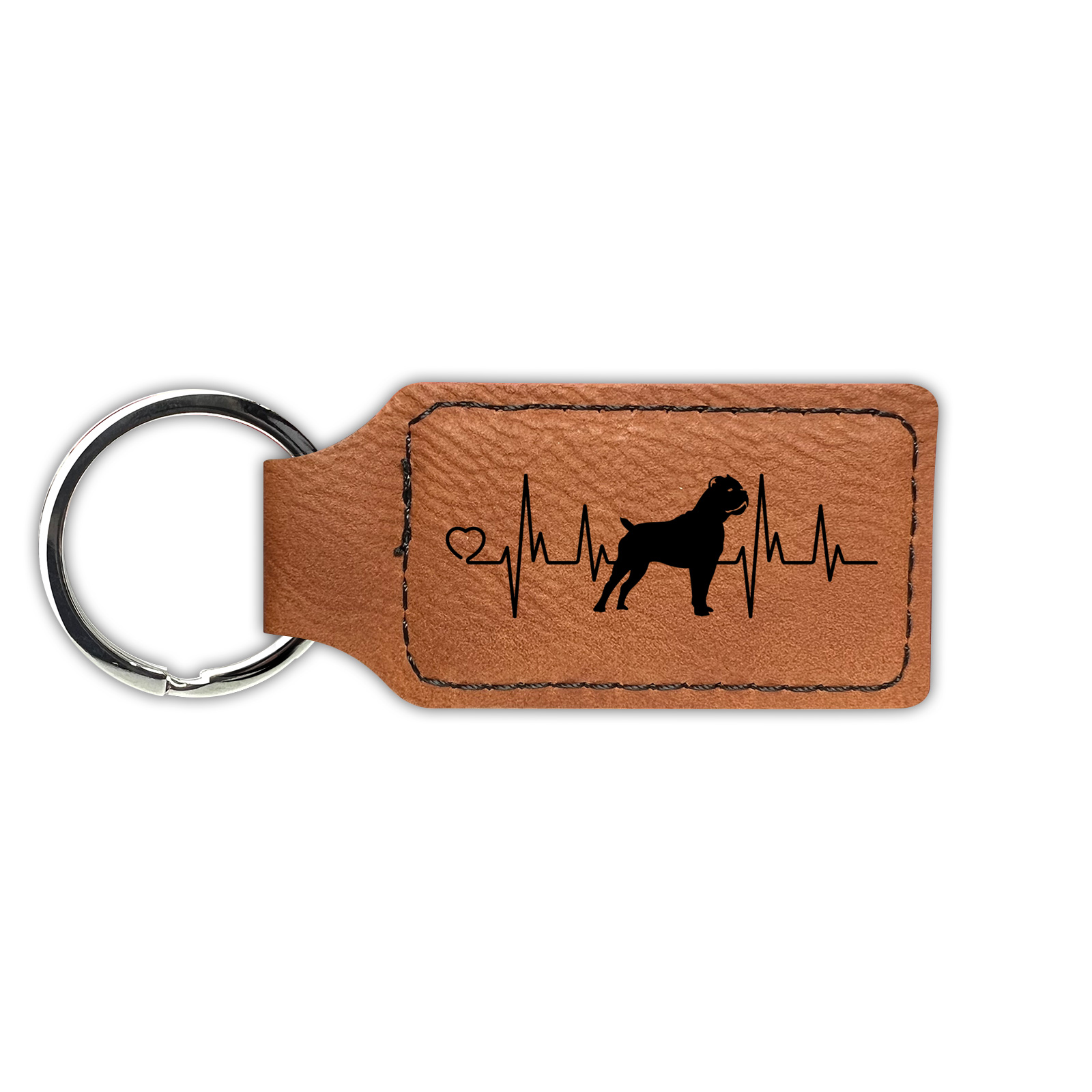 Cane Corso Heartbeat Lifeline Keychain Leatherette - Laser Engraved ...