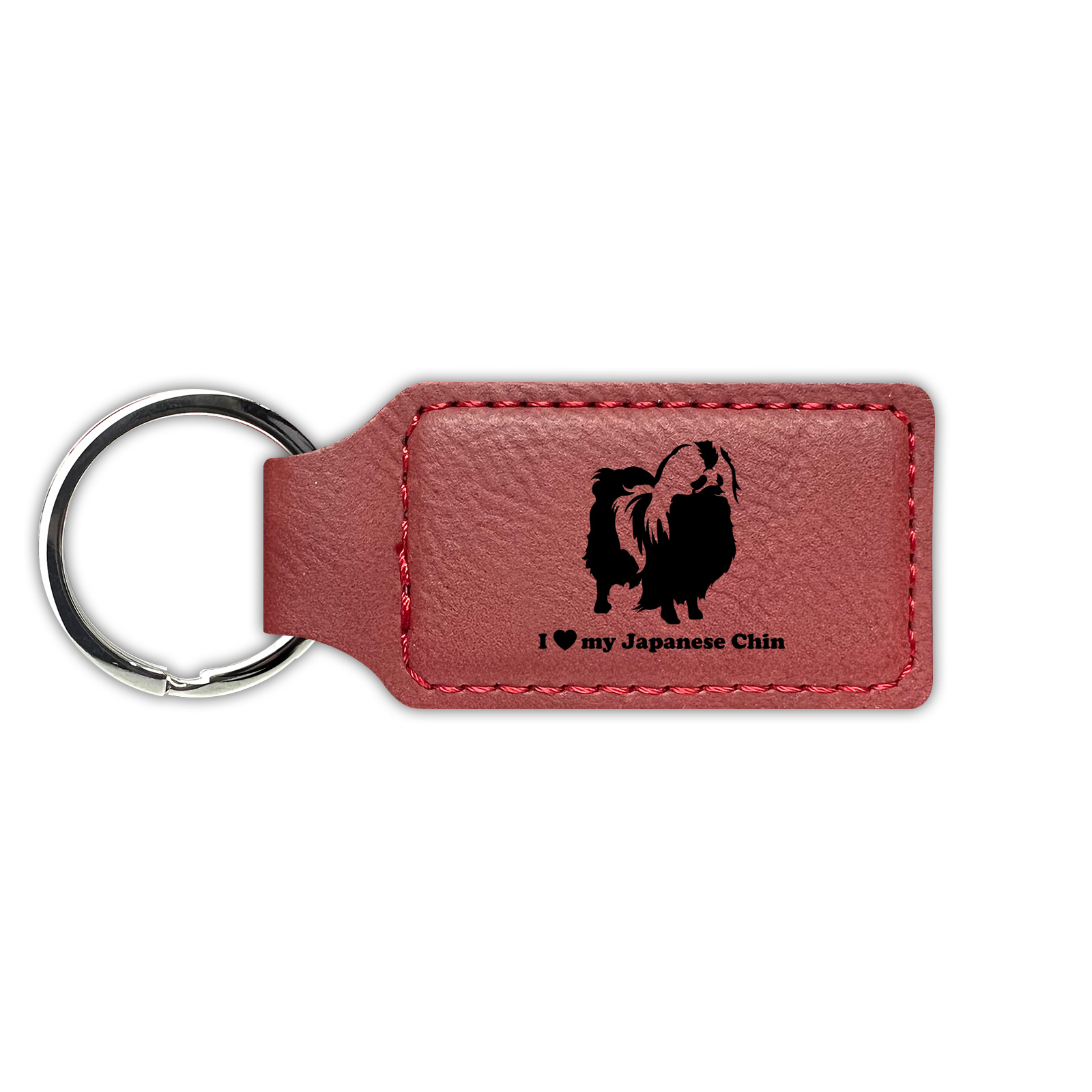 I Love My Japanese Chin Keychain Leatherette - Laser Engraved - Key Chain - - Picture 10 of 16