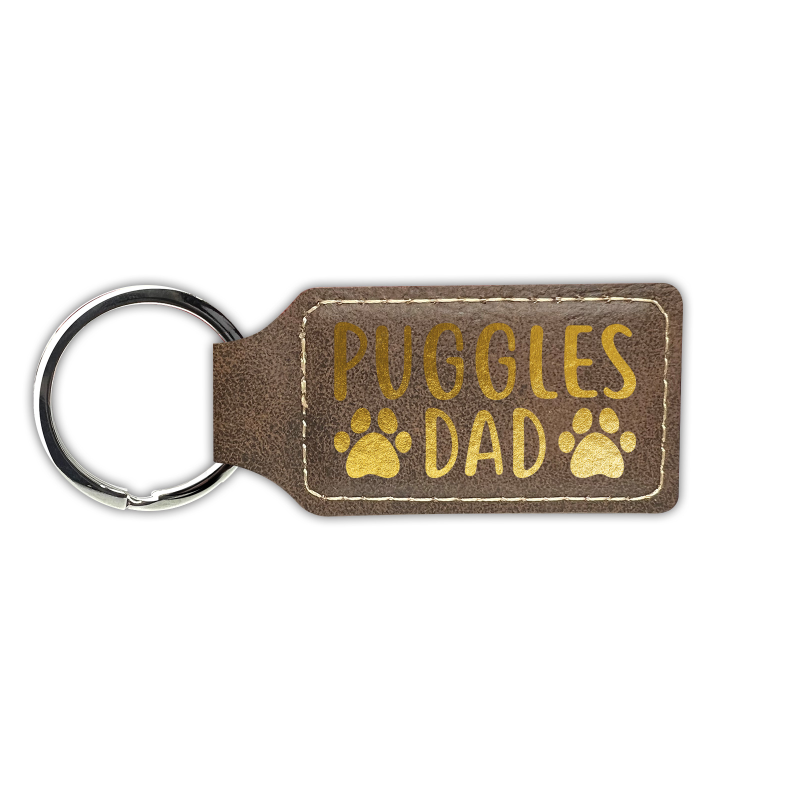 Pawggles Puggles Dad Keychain Leatherette - Laser Engraved - beagle pug puggle ...