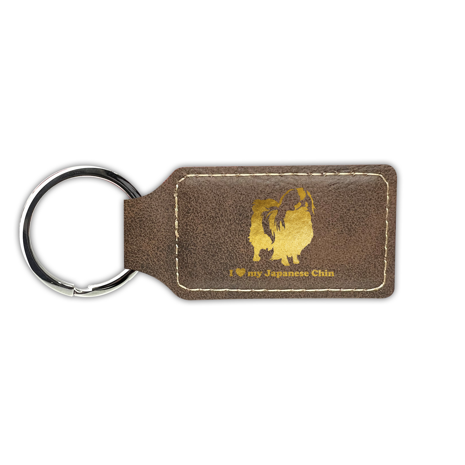 I Love My Japanese Chin Keychain Leatherette - Laser Engraved - Key Chain - - Picture 7 of 16