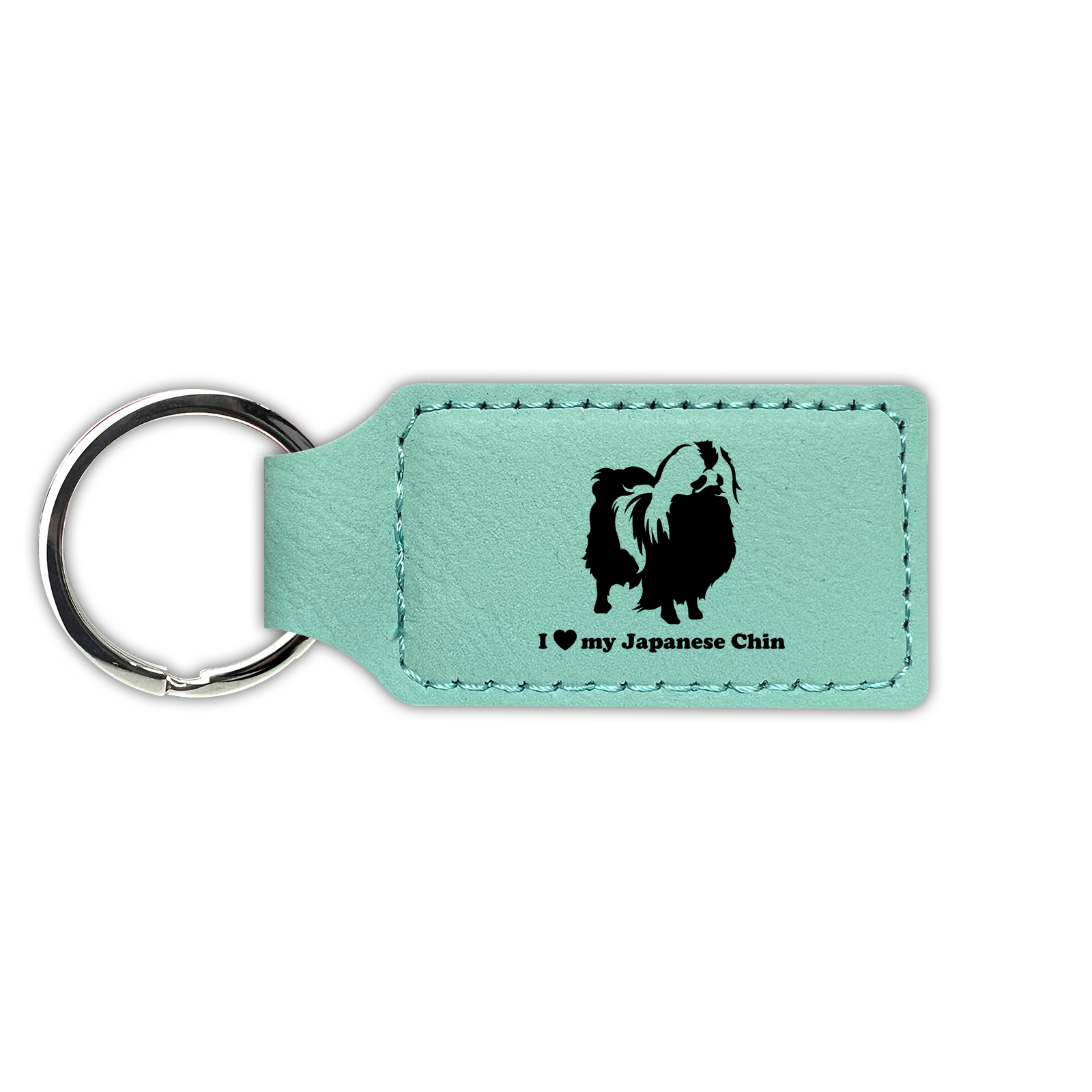 I Love My Japanese Chin Keychain Leatherette - Laser Engraved - Key Chain - - Picture 11 of 16